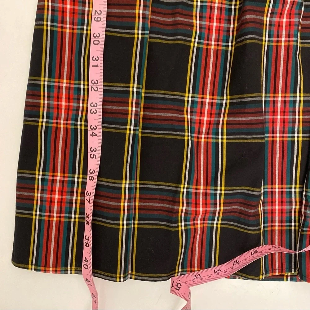 J. Crew‎ || Tartan Plaid Smocked Holiday Midi Dress Black XXS Petite